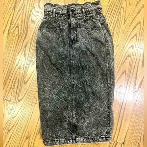 Zara size S, Acid wash black denim skirt